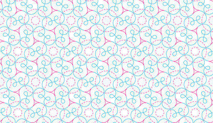 Vector endless background with circles and twisted line
