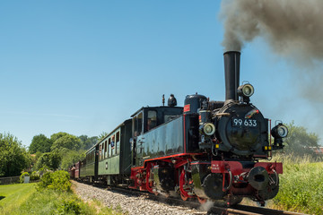 Mallet Dampflokomotive auf der Öchsle-Bahn 