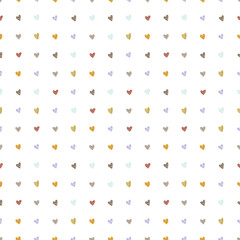 Seamless pattern with tiny hearts on white background for wrapper, textile, scrapbooking paper
