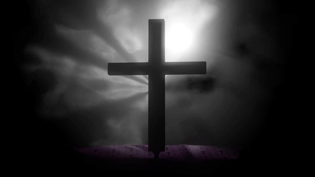 Christian Cross on Smokey Background 3d Render