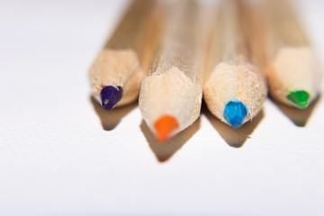 color pencils on white background