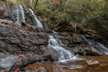 Obraz premium Upper Laurel Falls, Smokey Mountains National Park, Tennessee, USA