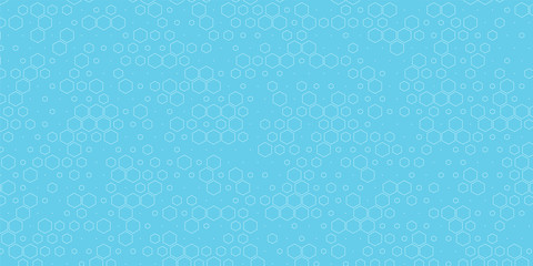 white Futuristic hexagon background sciences illustration on blue background. HUD element. Technology concept. 3d landscape.