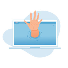 Vector character illustration gadget addiction