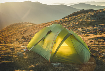 Tent in Austrian Mountains 