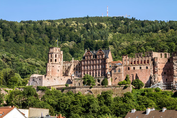 Fototapeta na wymiar Heidelberg, Germany : The castle (castle ruin) in Heidelberg, Baden Wuerttemberg, Germany