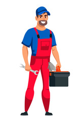 Man auto mechanic isolated on white background