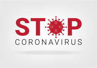 Corona Virus Molecule or Covid-19 With Stop Sign  on isolated white background vector Illustration. HealthCare, Medical and Science Concept Design.