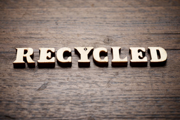 Naklejka premium Recycled word view