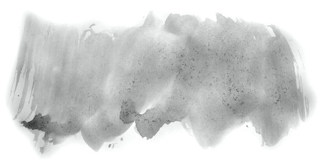 Abstract watercolor background hand-drawn on paper. Volumetric smoke elements. Neutral Gray color. For design, web, card, text, decoration, surfaces.