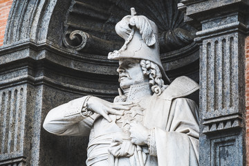 Gioacchino Murat statue at the entrance of Royal Palace in Naples, King of Naples from 1808 to 181,...