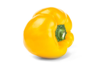 Yellow bell pepper isolated on a white background