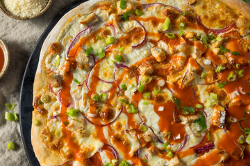 Homemade Buffalo Chicken Pizza