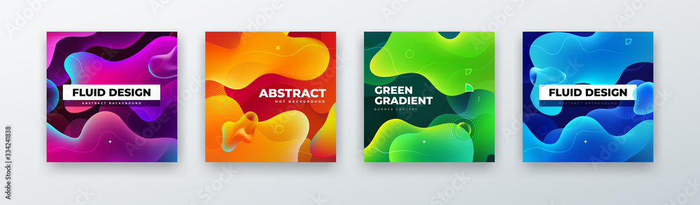 Wall mural liquid color background design. fluid gradient abstract shapes composition. futuristic design backgr