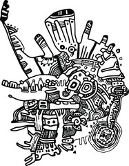 hand drawn vector illustration of a graffiti
