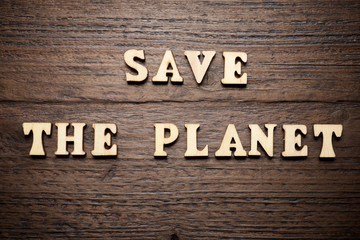 Fototapeta premium Save the planet text