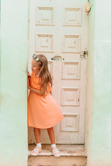 Tourist girl in popular area in Havana, Cuba.