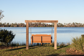 swing beside the lake