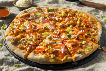 Homemade Buffalo Chicken Pizza