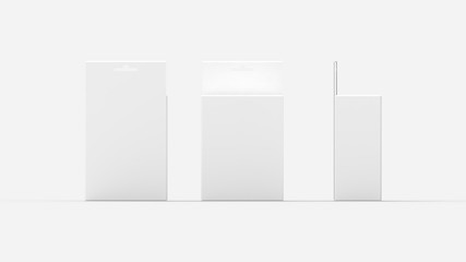 3D rendering of a cartboard product square packaging isolated