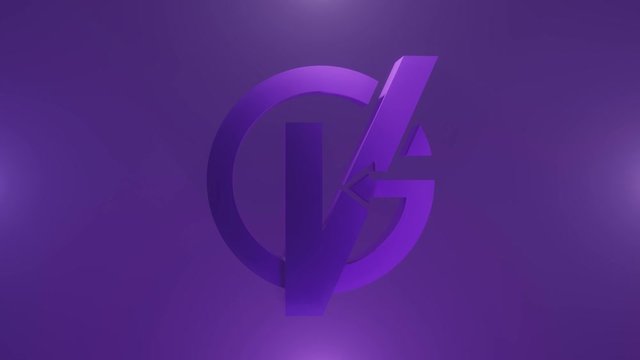 VG monogram seamless loop 4k animation, 3d logo 360 degrees rotation 