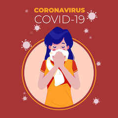 corona virus/Flu and Sickness Concept with corona affected patient/human are showing corona virus symptoms and risk factors. health and medical vector illustration. Corona Virus outbreak .