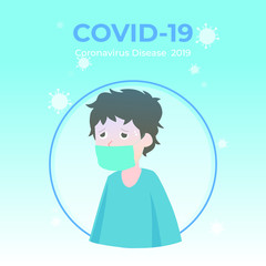 corona virus/Flu and Sickness Concept with corona affected patient/human are showing corona virus symptoms and risk factors. health and medical vector illustration. Corona Virus outbreak .