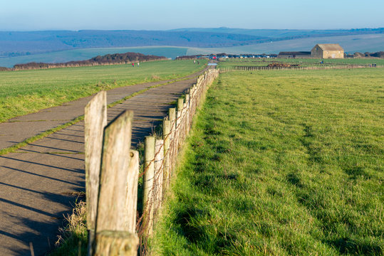 Fence and rural landscape on the South Downs
