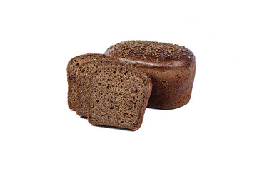 Fresh bakery product. Bread. Rye bread with raisins and dried apricots isolated on white background. Top view and copy space for text.
