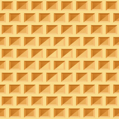 Waffle seamless pattern. Belgian wafer repeating texture. Stylized flat style wrapping background for baked goods or ice cream design. Vector eps8 illustration.