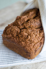 pumpkin bread sliced and ready to eat baked with real ingredients and healthy and delicious