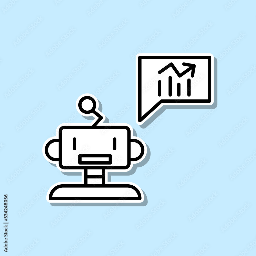 Poster robot statistic sticker icon. simple thin line, outline vector of artifical intelligence icons for u