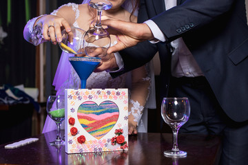 Sand ceremony at a wedding party
