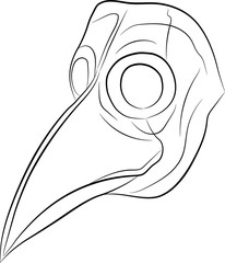 mask of raven contour drawing