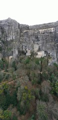 Aerial view of the Grotto of Maria Magdalena in France, Plan D'Aups, the massif St.Baum, holy...