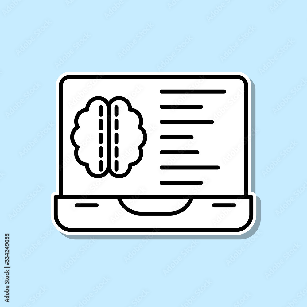 Aufkleber brain analyst statistic sticker icon. simple thin line, outline vector of artifical intelligence ico