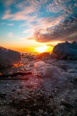 Fototapeta premium sunset, park 300 years old St. Petersburg,Russia