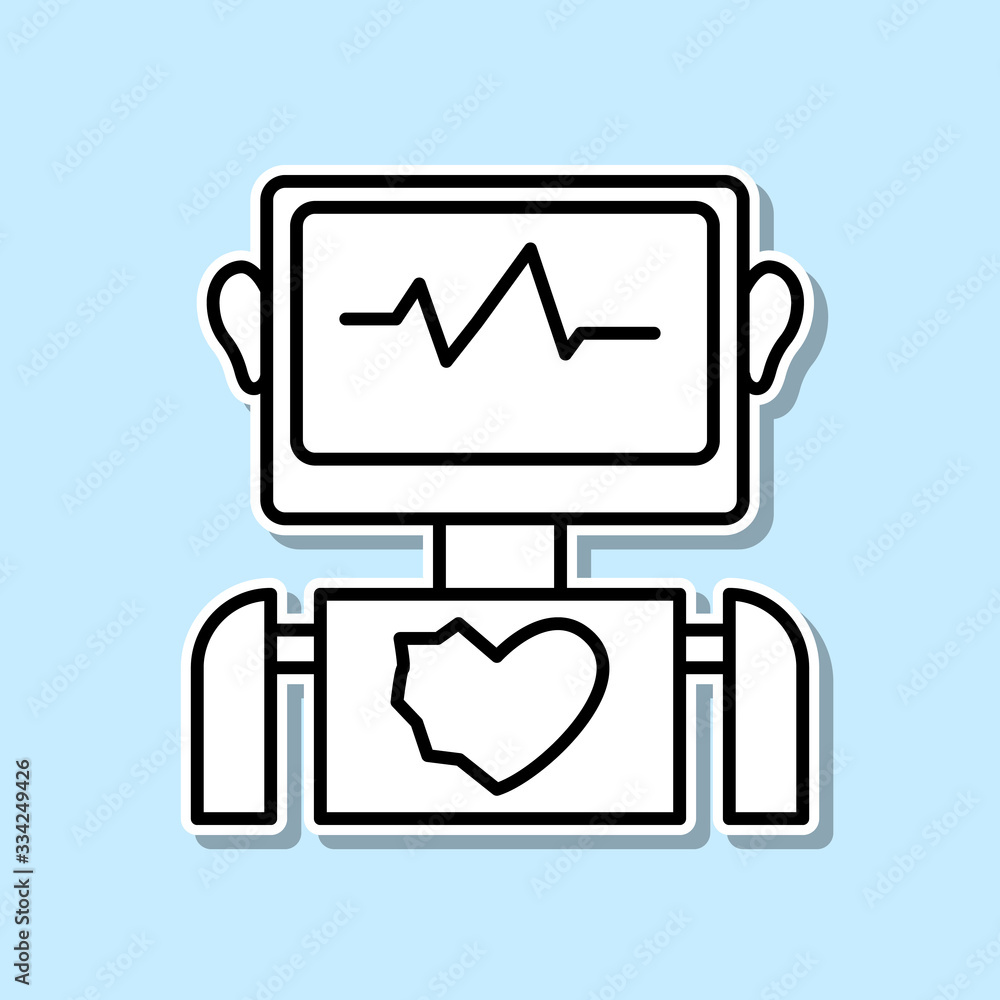 Aufkleber medical robot artificial intelligence sticker icon. simple thin line, outline vector of artifical in
