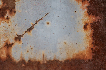 Old rusty aged white grunge metal surface texture background