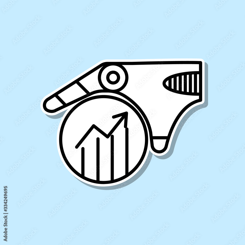 Aufkleber artificial intelligence statistic sticker icon. simple thin line, outline vector of artifical intell