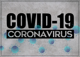 COVID-19 - Illustration - quarantine and prevention concept against the coronavirus outbreak and pandemic. Text writed with gray background 3D illustration.