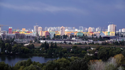 Fototapeta na wymiar Kiev city aerial view