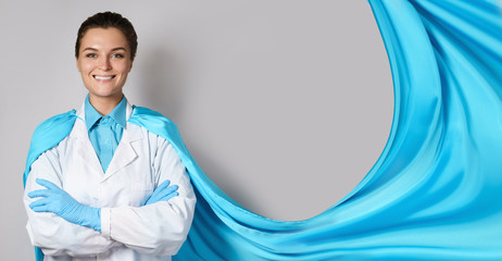 Brave female superhero doctor will helping us in battle against the virus