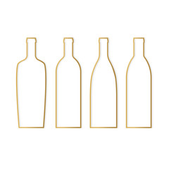 golden wine bottles- vector illustration