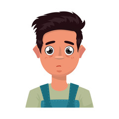 Vector illustration of guy and surprised logo. Set of guy and emotion stock symbol for web.
