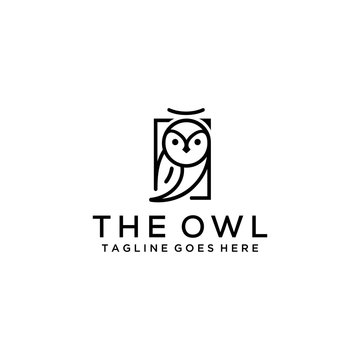 Creative illustration modern owl logo design template vector