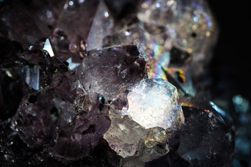 Amazing natural light reflections on healing amethyst or wild jewels.
