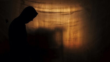 Spooky male silhouette