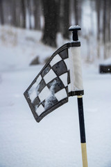 golf hole in snow