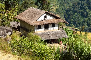 Fototapeta na wymiar beautiful house home building in Nepal, Khumbu valley